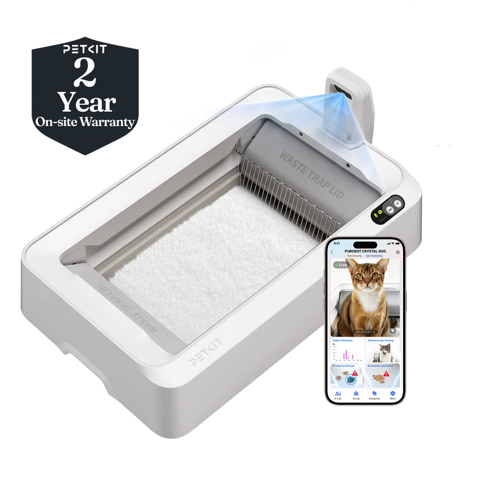 Purobot Crystal Duo Automatic Cat Litter Box with Camera – PETKIT