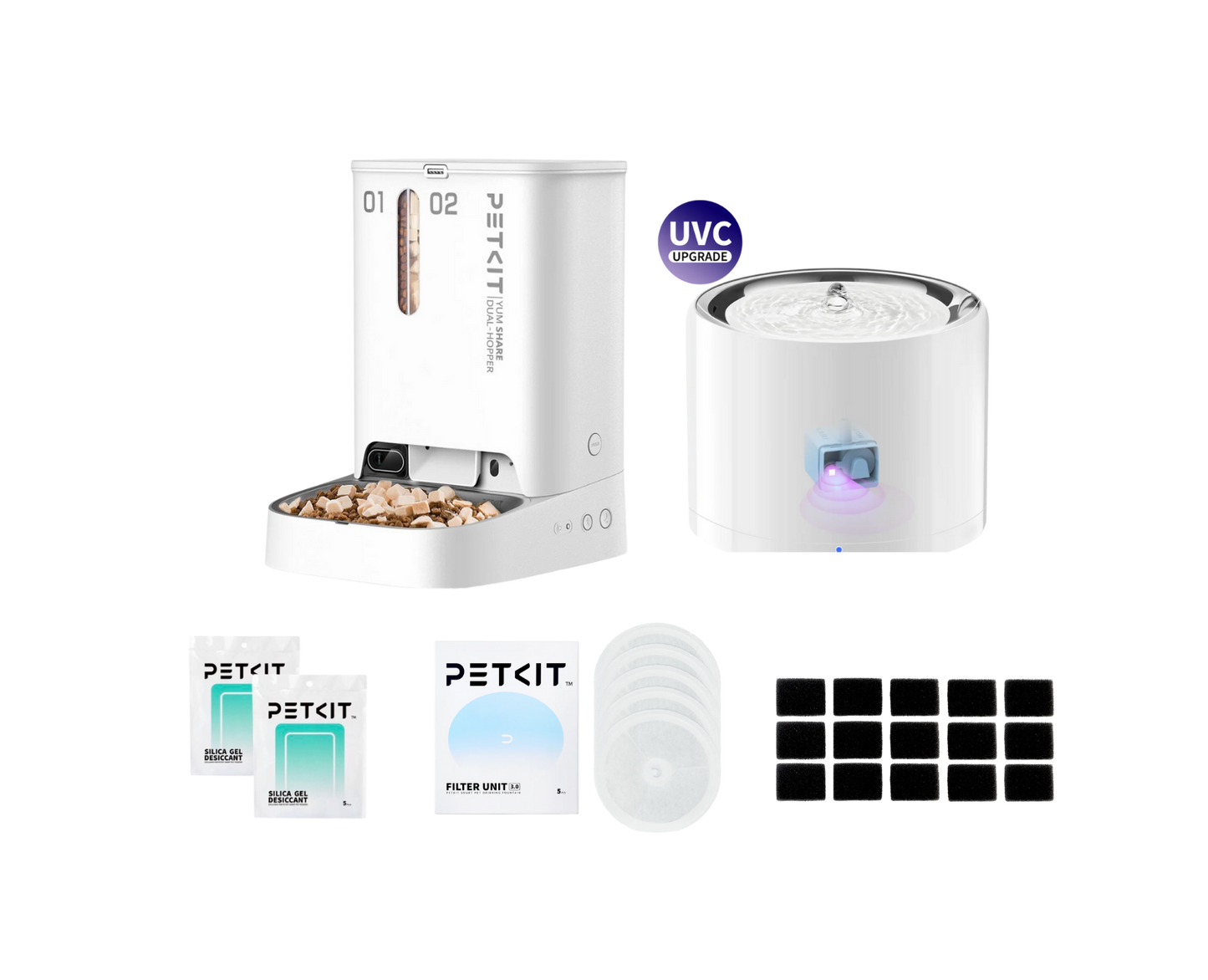 PETKIT YumShare Dual-Hopper Feeder & Eversweet 3 Pro (UVC) Fountain