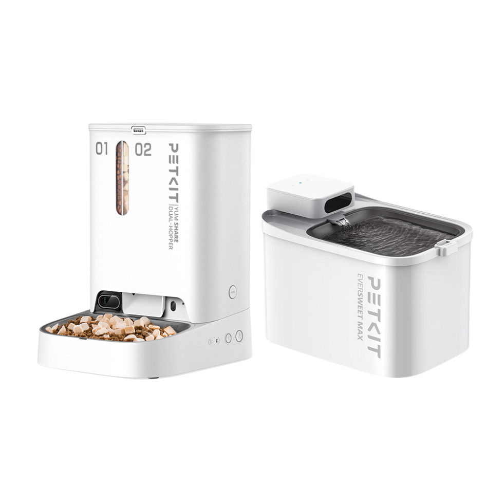 PETKIT Eversweet Max Smart Fountain & YumShare Dual-Hopper Feeder