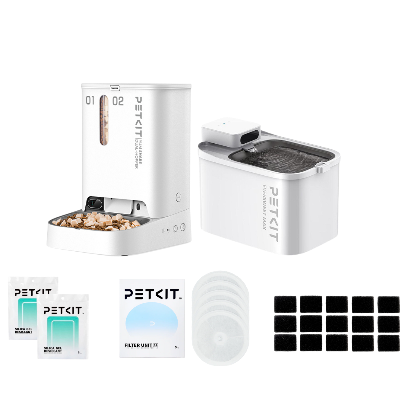 PETKIT Eversweet Max Smart Fountain & YumShare Dual-Hopper Feeder