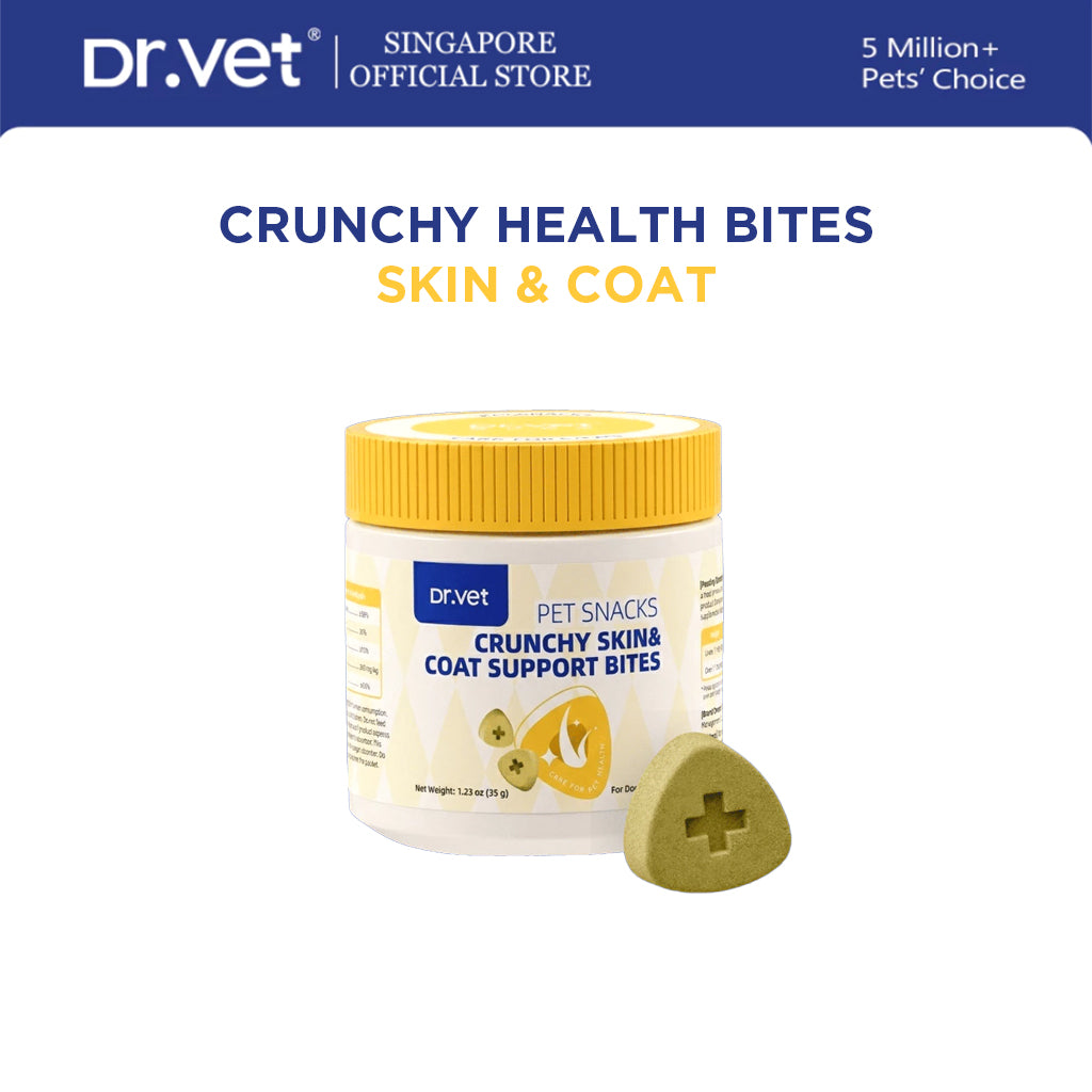 Dr.Vet Crunchy Health Bites Freeze Dried Pet Treats for Cats & Dogs | Skin & Coat | 35g