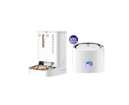 PETKIT YumShare Dual-Hopper Feeder & Eversweet 3 Pro (UVC) Fountain