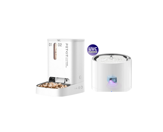 PETKIT YumShare Dual-Hopper Feeder & Eversweet 3 Pro (UVC) Fountain
